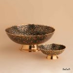 ست آجیل خوری دورو برنجی میناکاری هندی مدل انگوری