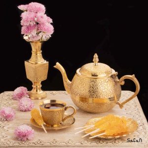ست چای خوری برنجی طلایی هندی