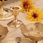 شمعدان برنجی میناکاری هندی