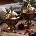 قندان برنجی طلایی هندی