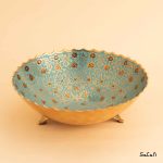 آجیل خوری سه پایه برنجی میناکاری هندی طرح تاج