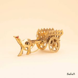 مجسمه برنجی طلایی هندی مدل گاری شتر