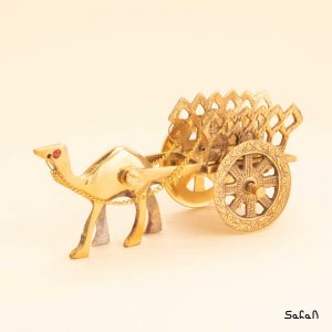 مجسمه برنجی طلایی هندی مدل گاری شتر