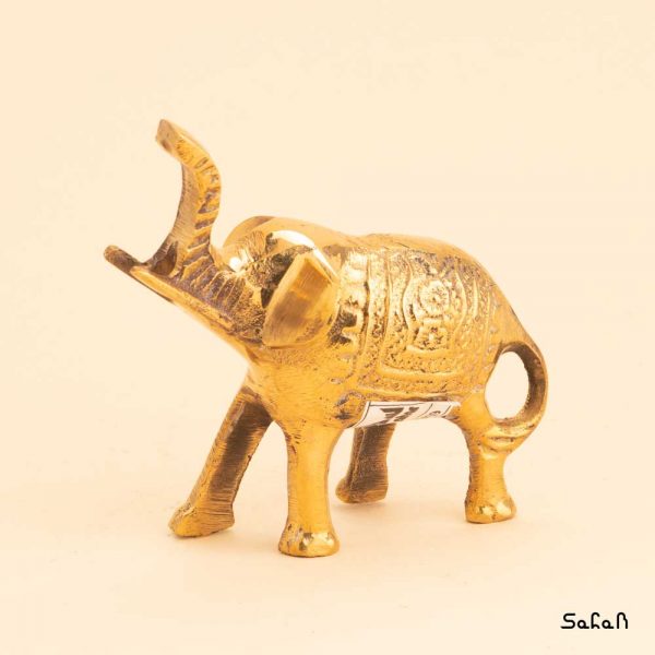 مجسمه برنجی طلایی هندی مدل فیل هپی