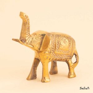 مجسمه برنجی طلایی هندی مدل فیل هپی