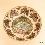میوه خوری برنجی هندی میناکاری پایه دار دورو