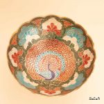 میوه خوری برنجی هندی میناکاری پایه دار دورو