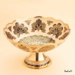 میوه خوری برنجی هندی میناکاری پایه دار دورو