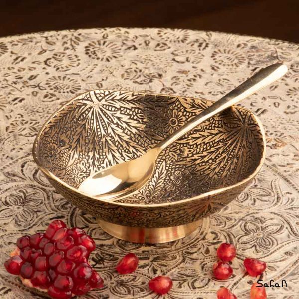 ظروف برنجی هندی پذیرایی طلایی یلدا