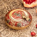 ظرف برنجی هندی زیرسیگاری میناکاری