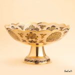 میوه خوری برنجی هندی میناکاری پایه دار دورو