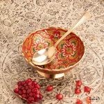 ظروف برنجی هندی پذیرایی میناکاری یلدا