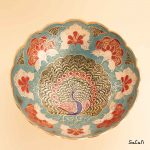 میوه خوری برنجی هندی میناکاری پایه دار دورو
