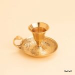 ظرف برنجی هندی شمعدان طلایی