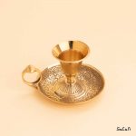ظرف برنجی هندی شمعدان طلایی