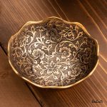 ظرف برنجی هندی کاسه طلایی