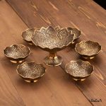 ظروف برنجی هندی پذیرایی طلایی