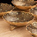 کاسه هفت سین برنجی هندی میناکاری سه پایه