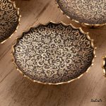 کاسه هفت سین برنجی هندی طلایی پایه دار