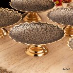 کاسه هفت سین برنجی هندی طلایی پایه دار