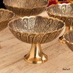 کاسه هفت سین برنجی هندی طلایی پایه دار