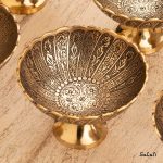کاسه هفت سین برنجی هندی طلایی پایه دار