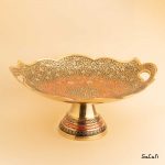 میوه خوری برنجی میناکاری دسته دار هندی