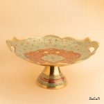 میوه خوری برنجی میناکاری دسته دار هندی