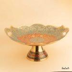 میوه خوری برنجی میناکاری دسته دار هندی