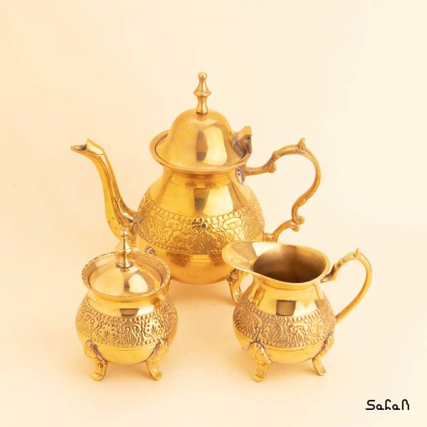ست چایی خوری برنجی طلایی هندی