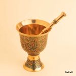 هاون برنجی میناکاری هندی
