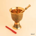 هاون برنجی میناکاری هندی