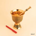 هاون برنجی میناکاری هندی