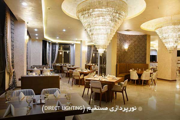 نورپردازی مستقیم (Direct lighting) رستوران