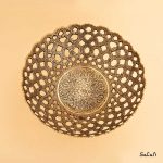 میوه خوری برنجی طلایی انتیک هندی پایه دار