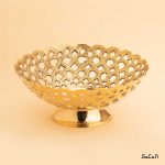 میوه خوری برنجی طلایی انتیک هندی پایه دار