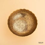 آجیل خوری برنجی آنتیک طلایی هندی پایه دار
