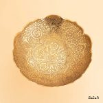شیرینی خوری برنجی آنتیک هندی پایه دار طلایی
