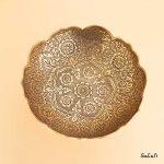 شیرینی خوری برنجی آنتیک هندی پایه دار طلایی