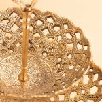 میوه خوری برنجی طلایی هندی دو طبقه مشبک