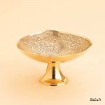 کاسه پایه دار برنجی طلایی هندی