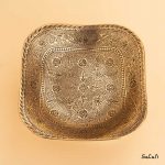 آجیل خوری برنجی آنتیک طلایی هندی پایه دار