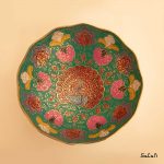 میوه خوری برنجی میناکاری هندی پایه دار دورو