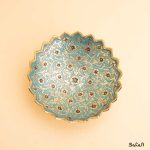 کاسه برنجی هندی طلایی میناکاری