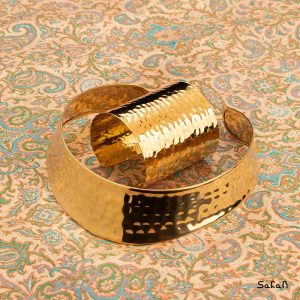بدلیجات دستبند فنری النگویی چکشی باز هندی برنجی طلایی نقره ای