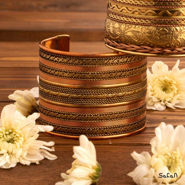 دستبند برنجی النگویی هندی طلایی
