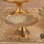 شیرینی خوری برنجی طلایی هندی