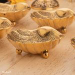 کاسه برنجی طلایی هندی سیاه قلم انتیک