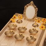 ست هفت سین برنجی هندی انتیک سیاه قلم