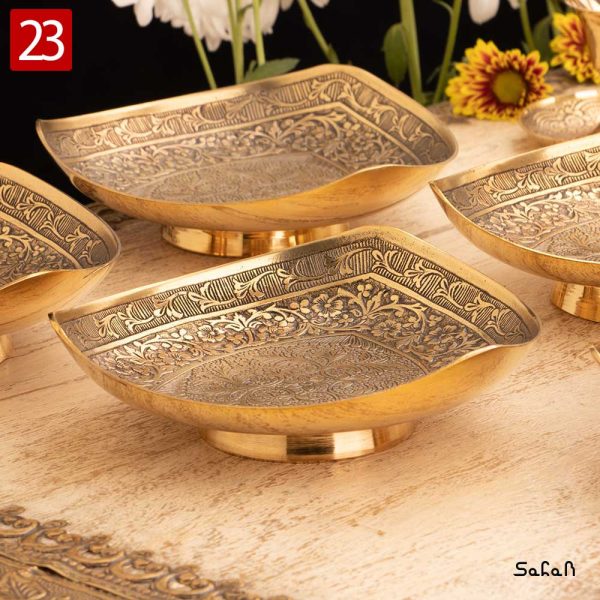 کاسه برنجی هندی انتیک سیاه قلم